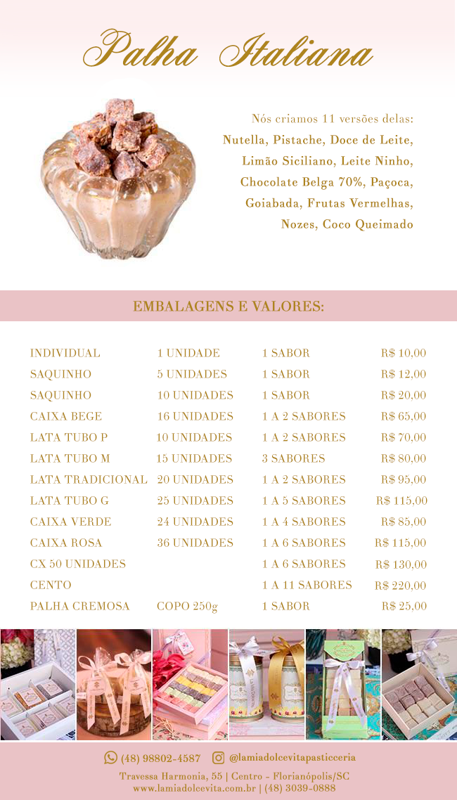Menu Palha Italiana